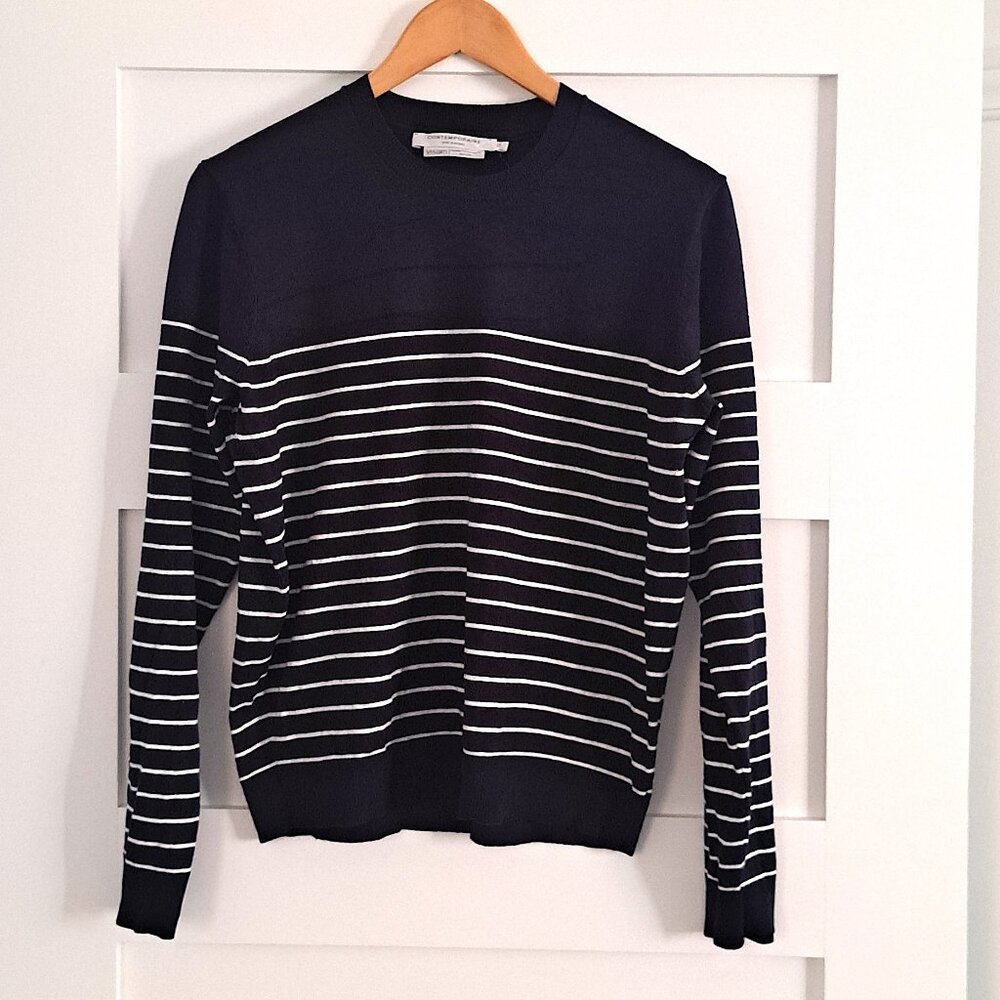 Fine knit striped sweater Simons